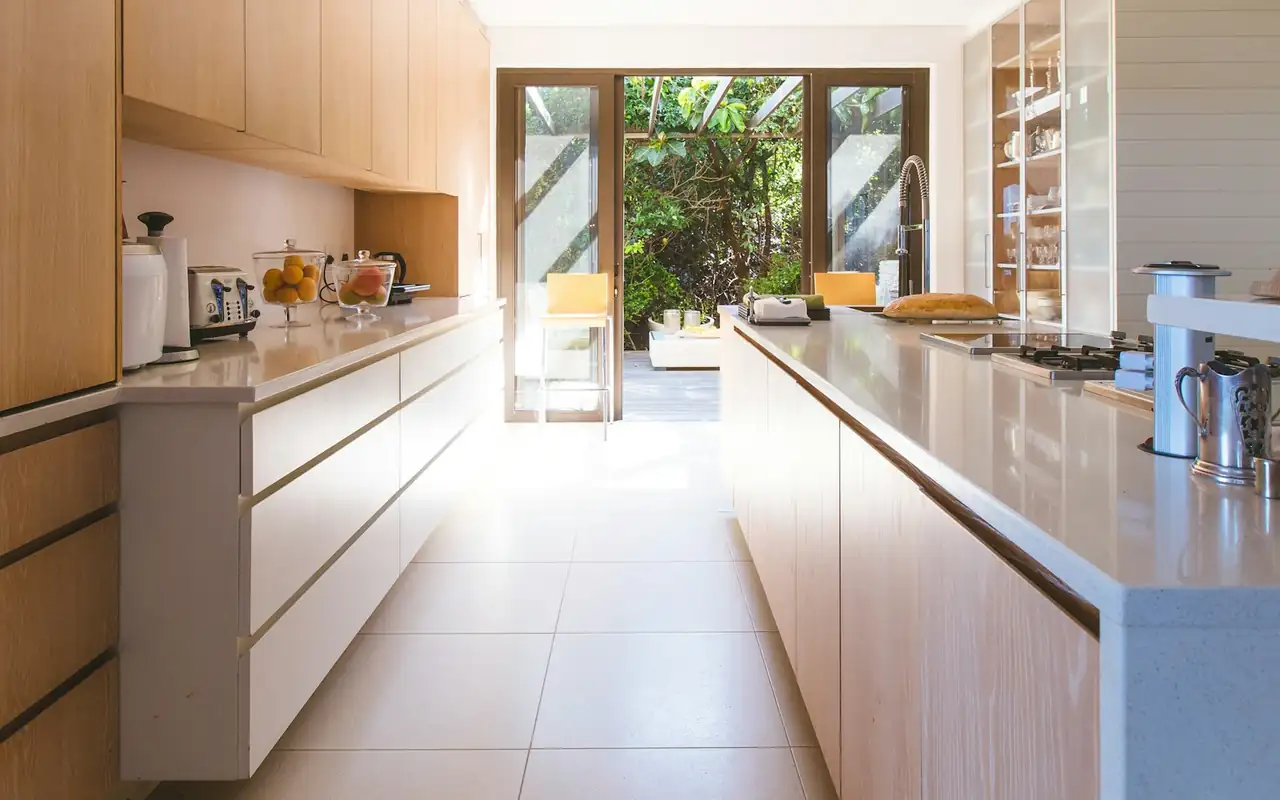 Bright, spotless kitchen after a full deep clean